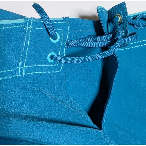 Title Nine Carve Designs Board Shorts Lace Up Sz 14 XL Teal Green Swim Unlined - Picture 6 of 11